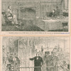 Charles Bradlaugh in the prison in the Clock Tower of the Palace of Westmnster; Charles Bradlaugh at the bar of the House of Commons.