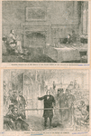 Charles Bradlaugh in the prison in the Clock Tower of the Palace of Westmnster; Charles Bradlaugh at the bar of the House of Commons.