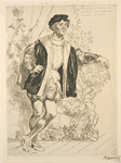 Fernand, grand troisième rôle du théâtre de Montparnasse, en costume de seigneur.