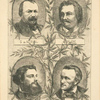 Gérard] de Nerval, Balzac, Courbet, Wagner, [Frontispice pour Grandes figures d'hier et d'aujourd'hui, par Champfleury].
