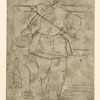 Croquis de Jacques Guichard, enfant, debout, jouant du violon.
