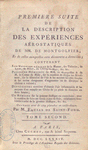 Premier suite de la description des expériences aérostatiques de MM. de Montgolfier