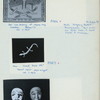 Bali. Line drawing of wayang wong headdress. Batuan (?) Coll. C. Holt ; Java. Lizard, brass, 4-1/2", tourist object - paper weight. Coll. C. Holt ; Java - Jogjakarta. Wayang Topeng. Comic masks. Coll. Cornell University