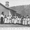 Miss Martha Drummer [at the left] and the Girls' School at Quessua.