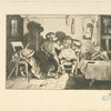 Le barbier, scène de singes (planche inédite)
