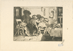Le barbier, scène de singes (planche inédite)