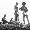 Gora men on banks of St.Paul's River.