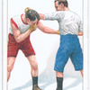 Ducking a left lead and countering at the body with the left.
