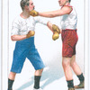 Parrying left lead at the body and countering with a left hook to the jaw.