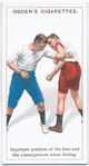 Improper position of the feet and the consequences when hitting.
