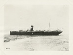 U.S.A. transport "Grand Duchess" with the 71st New York Volunteers aboard leaving Siboney, Cuba, for the United States, 1898.