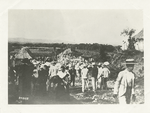 Refugees from Santiago, Cuba, entering El Caney, Cuba, July 3, 1898