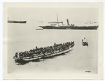 Occupation of Porto [i.e. Puerto] Rico.Towing United States troops ashore, 8-7-1898.