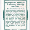 Improper left hand lead at the body and stop for same.