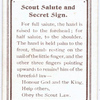 Scout Salute and Secret Sign.