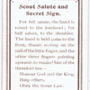 Scout Salute and Secret Sign.