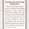 Invisible Ink for Writing Despatches.