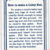 How to make a Camp Bed.