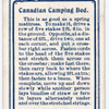 Canadian Camping Bed.