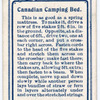 Canadian Camping Bed.