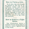 How to Pierce a coin.  How to Remove a Tight Screw.