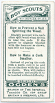 How to prevent a nail splitting the wood.  How to make a cork smaller.