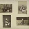 Japanese women wearing Kimono and a man Dinking Sake : Washing, Playing the Koto, Taking a Rest, and Drinking Sake