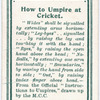 How to Umpire at Cricket.