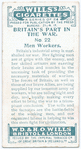 A Tribute to the Men Workers.