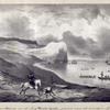 De reede van Arica en de berg Monte Gordo gezien van de woestÿn, bÿ Rio Salado.