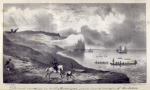 De reede van Arica en de berg Monte Gordo gezien van de woestÿn, bÿ Rio Salado.