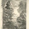 [Une paysage, et dans le haut à gauche une sorte de tribune... (marges sales).]