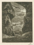 [Un paysan pénètre dans une gorge sauvage.]