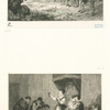 Marie Stuart à cheval, à la tete de son armée ; Marie Stuart condamnée buvant à la santé de ses serviteurs (two vignettes on one sheet).
