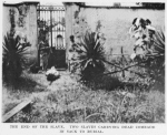 The end of the slave, two slaves carrying dead comrade in sack to burial.
