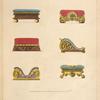 Footstools in profile.