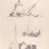 Men steer boats that carry cargo