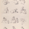 [Women sitting on the ground, women bending or kneeling.]]