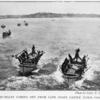 Surf-boats coming off from Cape Coast castle (Gold Coast.)