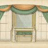 Green and gold drapery.