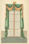 Green and gold drapery.