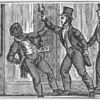 A white man threatening a black man with a bottle