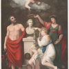 Æsculapius, Ceres, and Cupid honouring the bust of Linnæus.