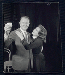 Elliott Nugent and Geraldine Fitzgerald in rehearsal for the stage production Build With One Hand