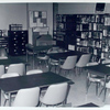 Bookshelves, tables, chairs at the Dongan Hills Library