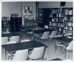 Bookshelves, tables, chairs at the Dongan Hills Library