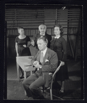 Elliott Nugent, Geraldine Fitzgerald, and unidentified actors  in rehearsal for the stage production Build With One Hand