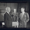 Elliott Nugent and unidentified actors in rehearsal for the stage production Build With One Hand