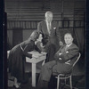 Elliott Nugent, Geraldine Fitzgerald, and unidentified actors in rehearsal for the stage production Build With One Hand
