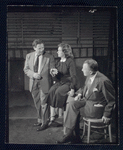 Elliott Nugent, Geraldine Fitzgerald, and unidentified actor in rehearsal for the stage production Build With One Hand